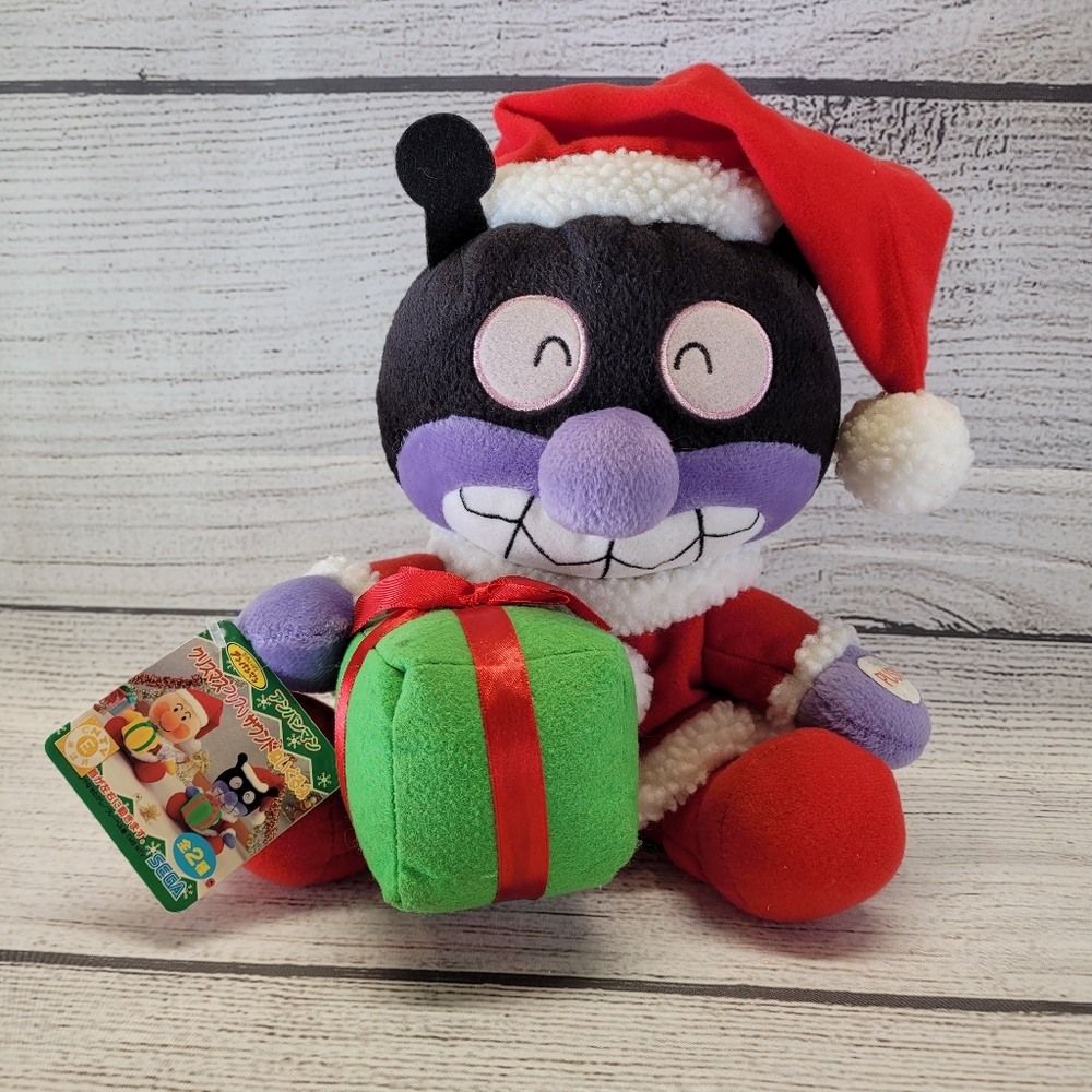 Christmas Anpanman Baikinman Animated Musical 10" Plush Doll Sega 2004